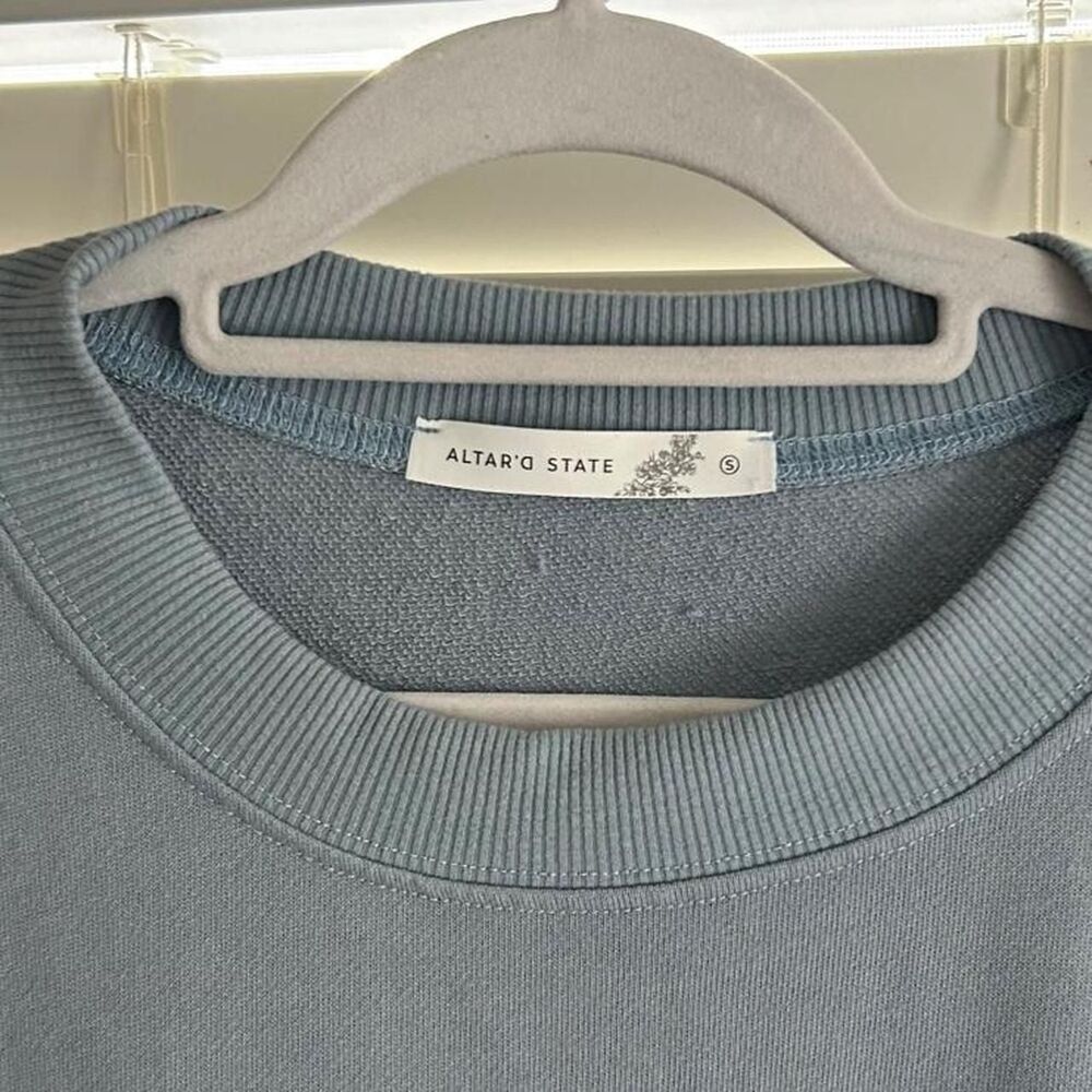 Altar’d State Blue Layered Sweatshirt Mini Dress Preppy Coastal Size Small - Picture 4 of 7